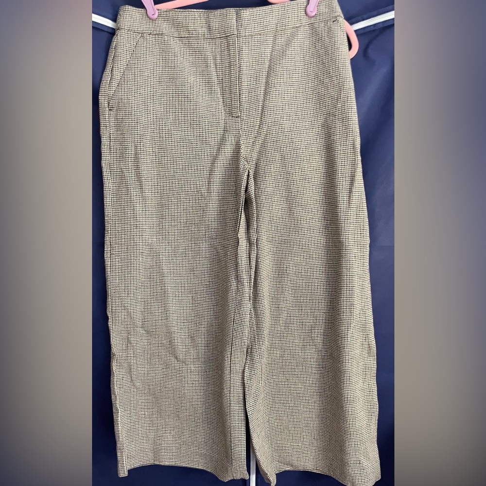 Loft Houndstooth Wide Leg Crop